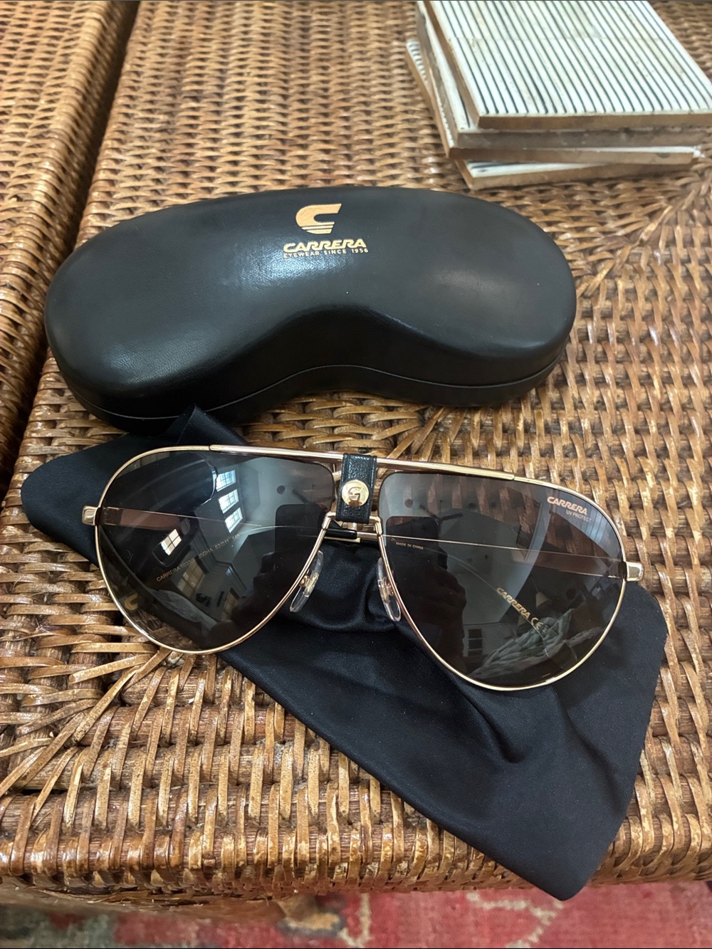 Carrera Men’s Aviator Sunglasses in Gold with Brown Gradient Lenses